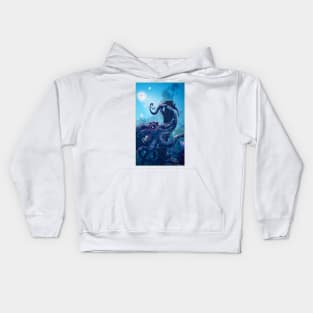 Giant Purple Octopus Kids Hoodie